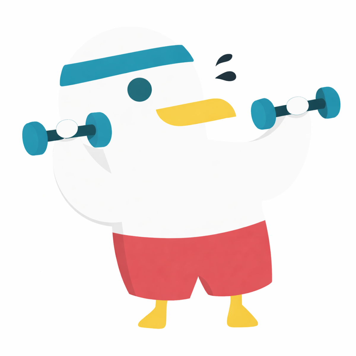 Seagull exercising white bg