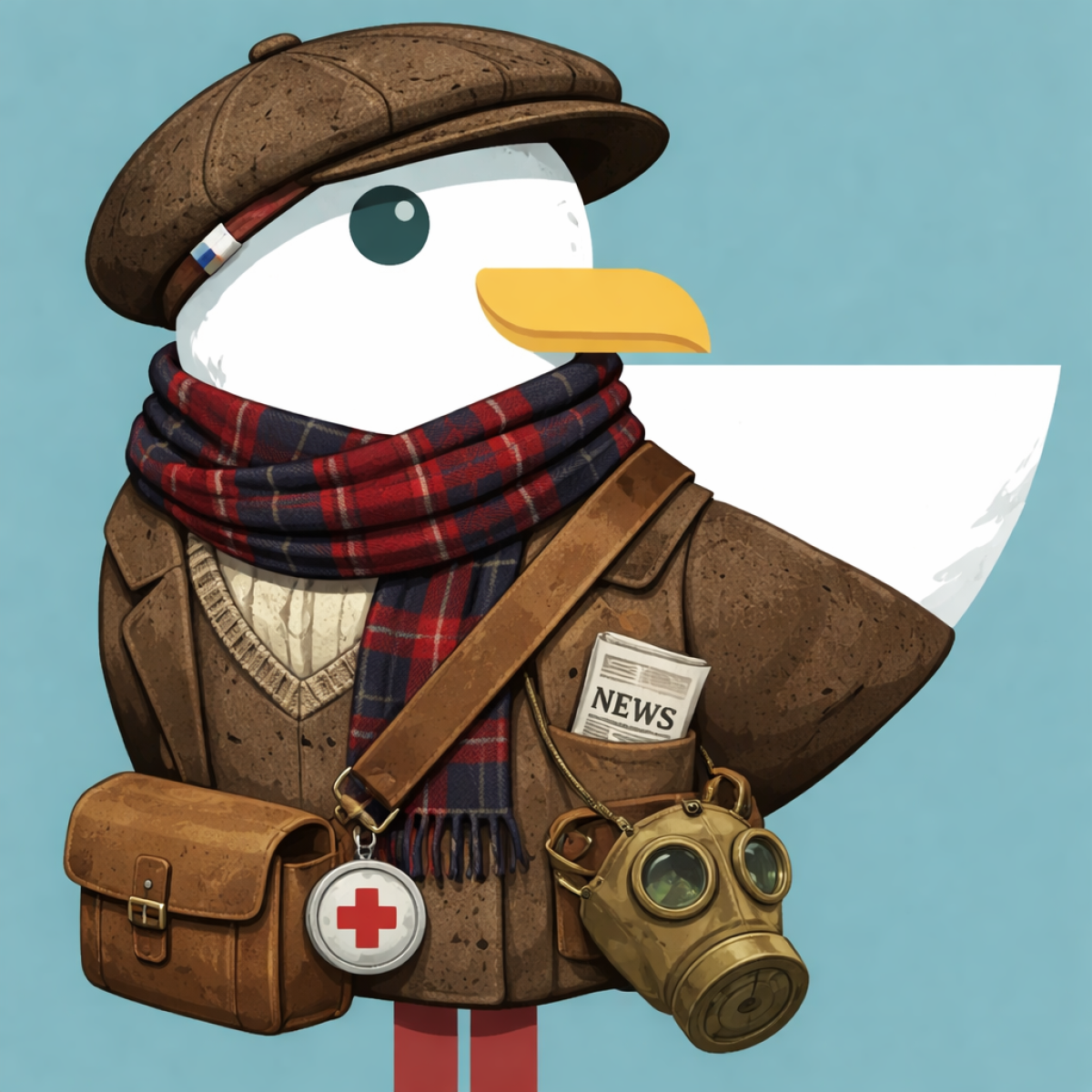 Seagull in 1940s wartime attire