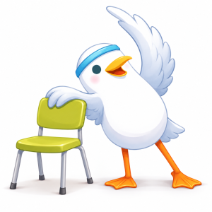 Godfrey stretch with chair logo