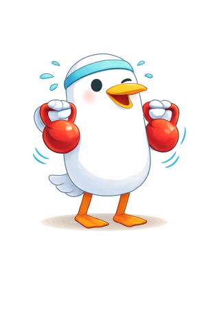 Seagull doing kettlebell logo