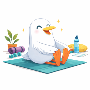 Seagull practising yoga logo