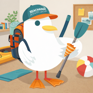 Seagull ready for activity logo